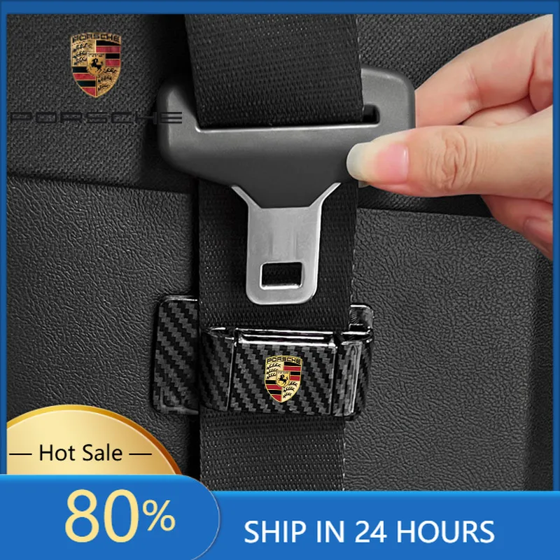 

Interior Stickers Fot Porsche Car Safety Belt Holder Stabilizer Fixed Clip Accessories For Porsche 911 718 Taycan Panamera Cayen