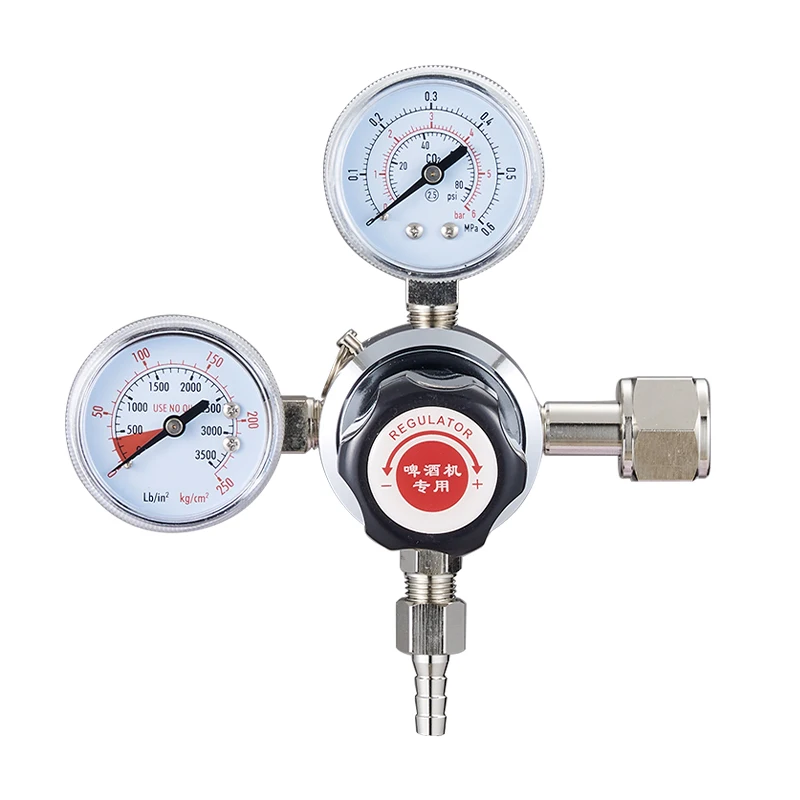 High-Service Brass Dual Gauge Regulator for Natural Gas 3000PSI Max Inlet Pressure China Origin