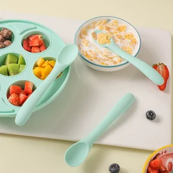 Cucchiaio per alimenti per bambini in Silicone alimentare Premium, cucchiaio da Dessert, cucchiaio di sale, resistente al calore, lavabile in lavastoviglie, senza BPA