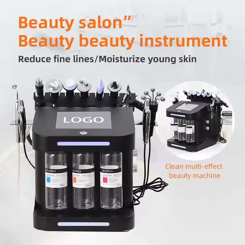 Oxygen Beauty Microcurrent Face Lift Machine Face Skin Peeling Professional microdermoabrasione Facial Machine Chassis in metallo