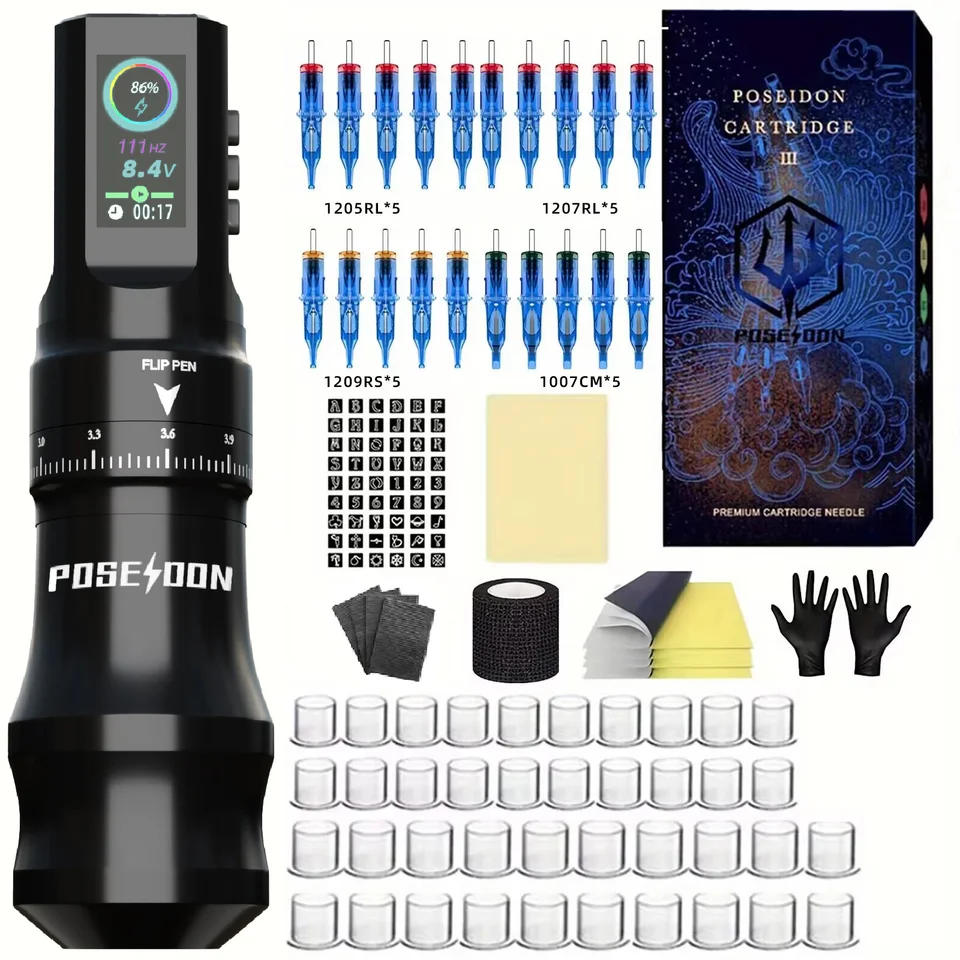 Tattoo POSEIDON Kit Pen | Kit, Wireless Machine For Permanent