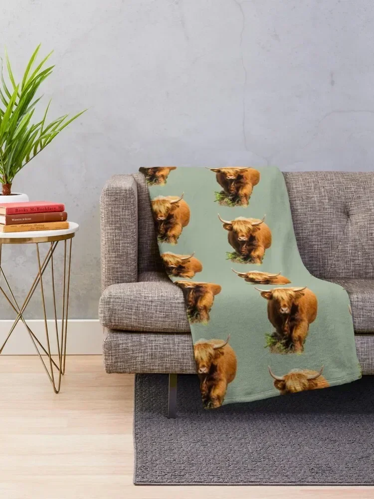 Strolling Highland Cow Throw Blanket warm winter Comforter Quilt Moving Blankets