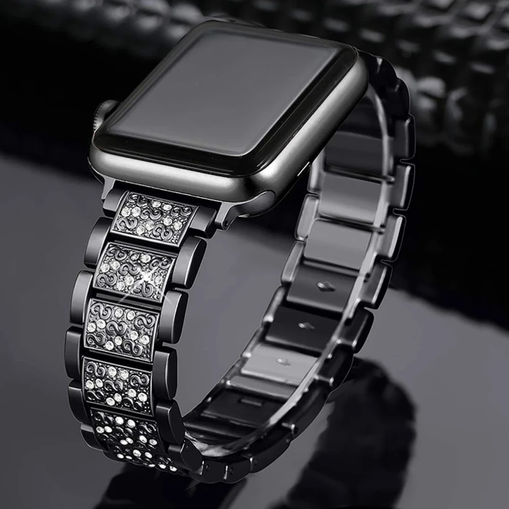 

Metal diamond strap for Apple Watch Band 44mm 40mm 45mm 41mm 49mm 46mm 42mm Women's Wristband iWatch 10 9 8 Ultra 6 5 4 3 SE 2