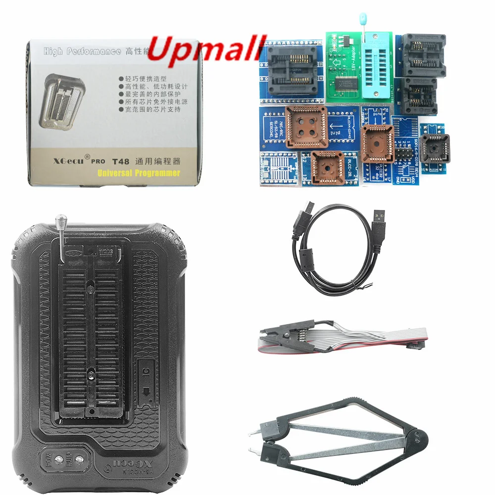 XGECU 100% Original T48 T56 Programmer Universal Newest Version Nand Flash AVR PIC Bios +37 PCS Adapter with TSSOP16/8