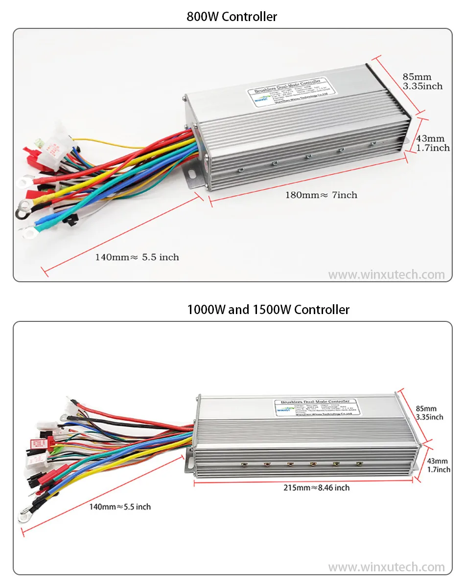 36V 48V 350W 18A Bürstenloser Motor Speed Drive Dual Mode Controller Allgemein für Elektro-Ebike E-Bike Fahrrad Roller Motorrad – Detail 15