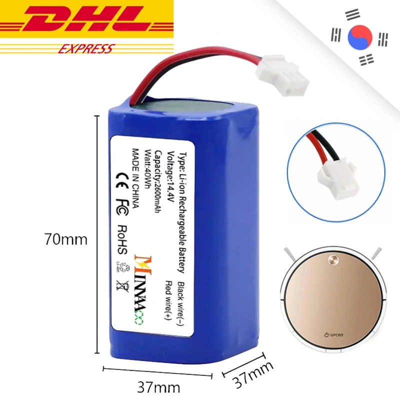 

DHL Ship 14.4V 12800mAh Li-ion Battery For XIAOMI MIJIA Mi Robot Vacuum-Mop Essential G1 MJSTG1 SKV4136GL H18650CH R30 R35