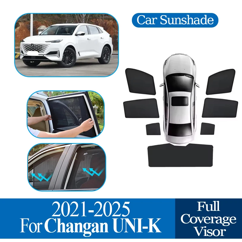 

Для Changan UNI-K iDD 2021-2025 2023 2024, автомобильный магнитный солнцезащитный козырек, защита от УФ-лучей, защита конфиденциальности, блокирующая занавеска, автозапчасти