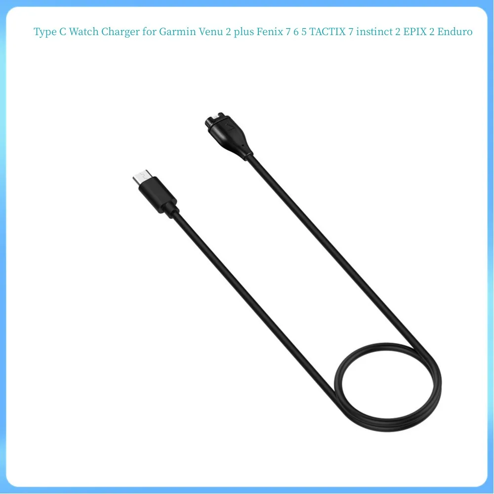 2pcs/lot USB C type-c Charging Cable for Garmin Fenix 7 7S 7X 6 6S 6X 5 5X Plus Vivo active 3 4s 935 945 Venu 2 2S Watch charger