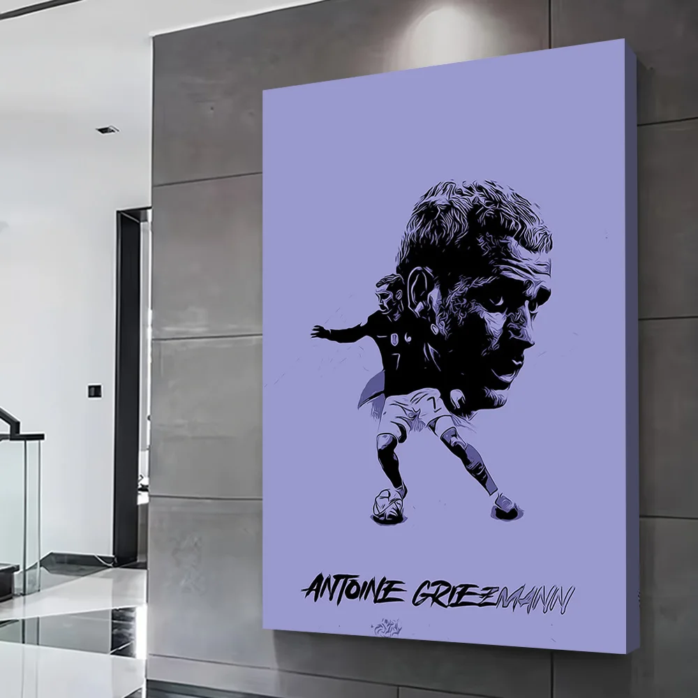 Antoine Griezmann Soccer Art Printing Poster Customizable Pictures Wall Art Canvas Painting for Gamer Decoration Bathroom Decor