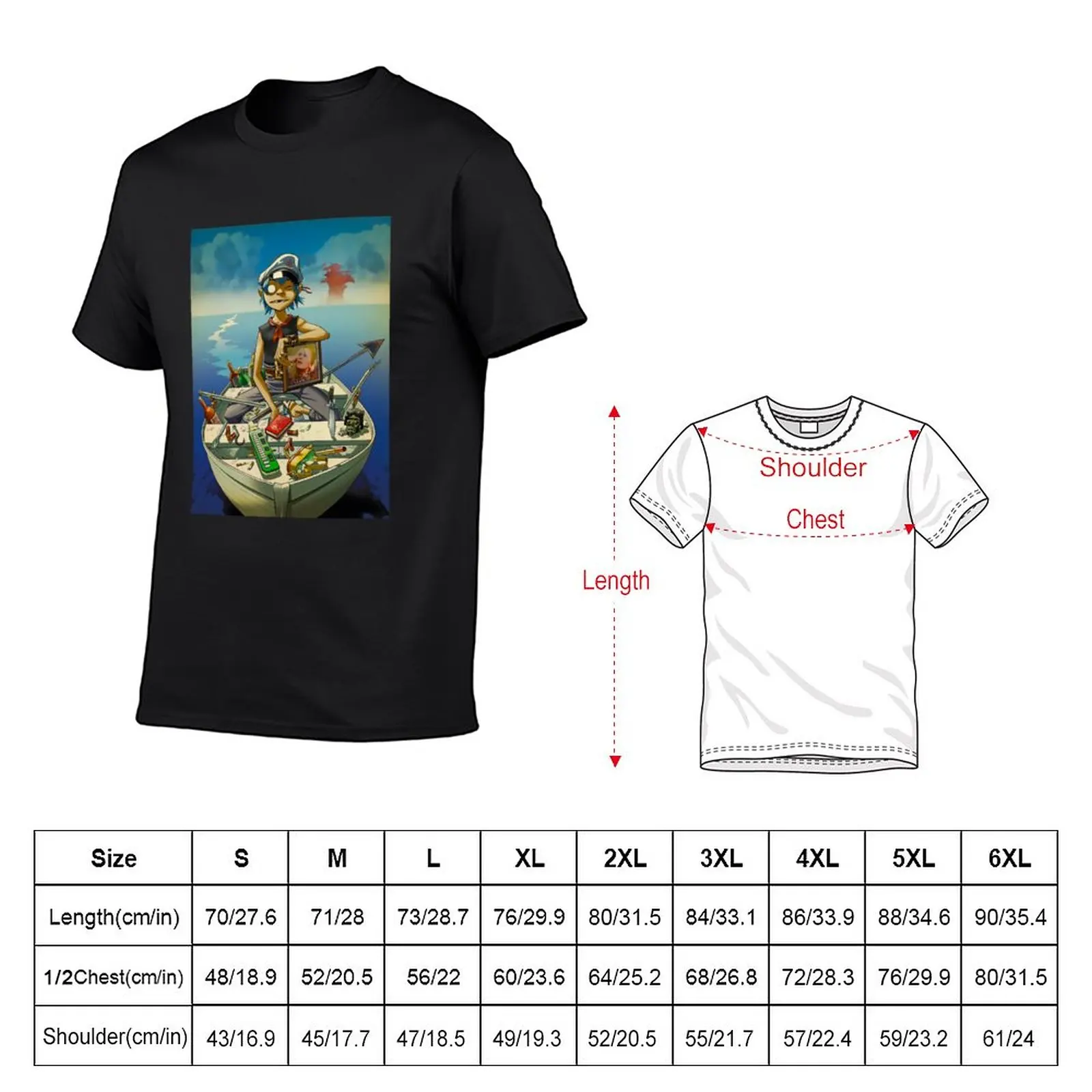 New jamie hewlett gorillaz T-Shirt oversized t shirts custom t shirt summer tops black t-shirts for men