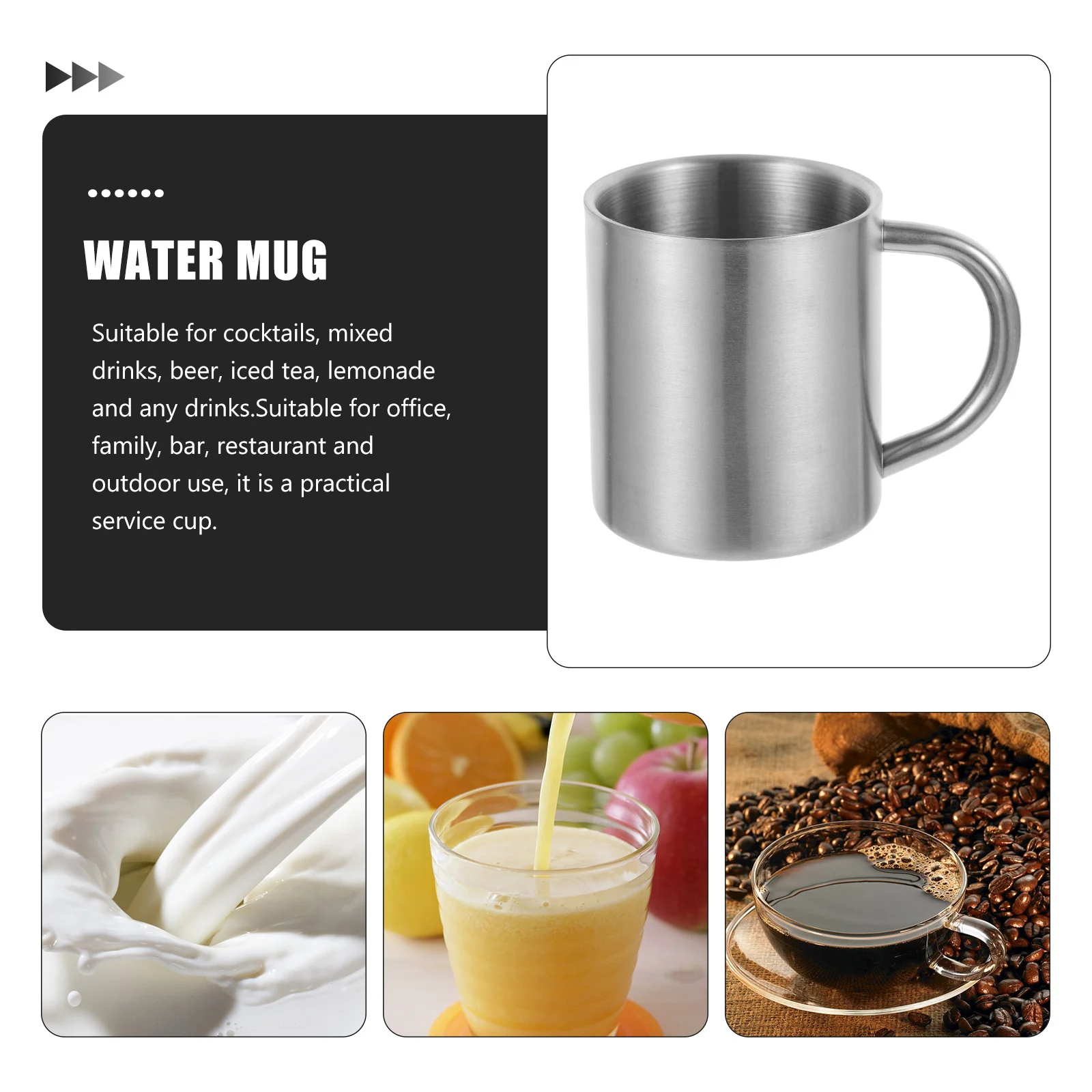 

Stainless Steel Water Cup High-Quality Smooth Edge Outdoor Drink Mug Camping Picnic Travel Multi-Function Coffee Beer Juice Mug