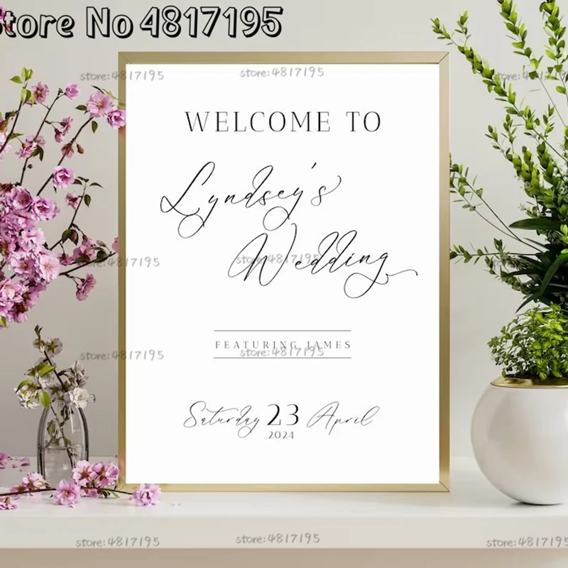 DIY Welcome Sign The Groom Brides Wedding Party Stickers Welcome To Wedding Personalised Name Wall Decals French Wedding