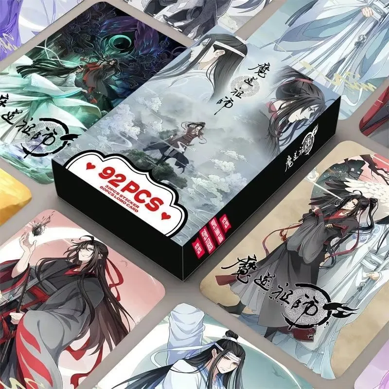 92pcs Mo Dao Zu Shi Mini Postcards Grandmaster of Demonic Cultivation Featuring Wei Wuxian Lan Wangji Laser Lomo Photo Cards