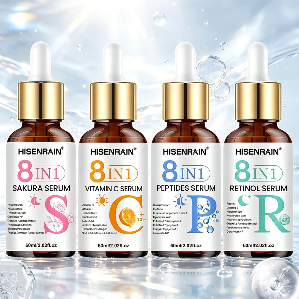 HISENRAIN SCPR 4-Piece Serum Set Natural Moisturizing Hydrating Skincare Kit for Glowing Skin Suitable for Gifting