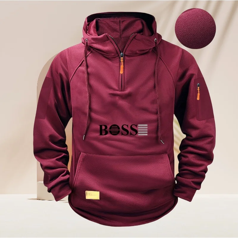 

New fashion and casual hooded pullover for men's sweatshirt, warm outdoor fitness sweatshirt for autumn and winter 2025