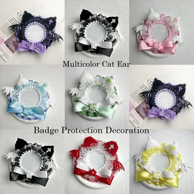 Kawaii Cartoon Badge Pin Holder for Displaying Badge Kitten Ear Anime Badge Cover Displaying Pin Holder Ornament New