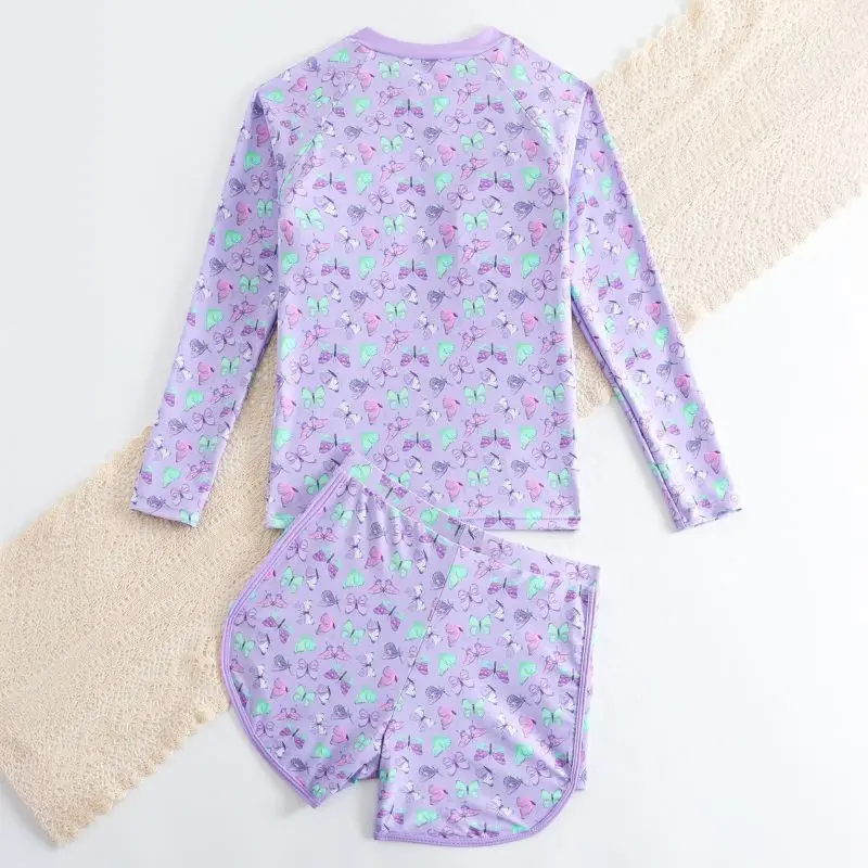 Costume da bagno per bambina, due pezzi, con pantaloncini, costume da bagno, costume da bagno per bambini, protezione UV estiva, costumi da bagno ﻿