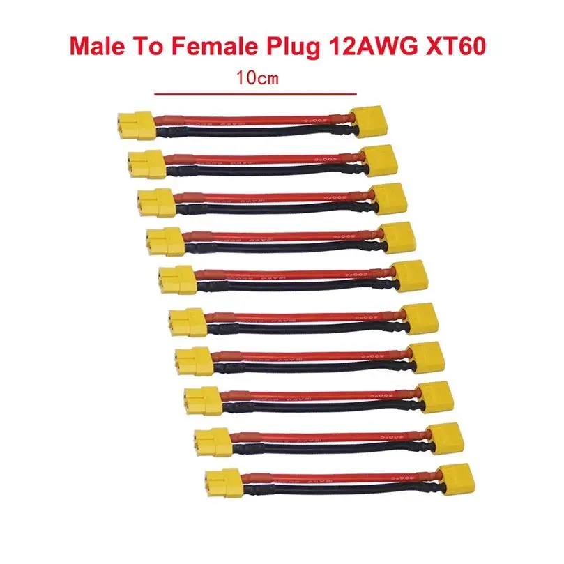 

10 шт. XT30 XT60 XT90, разъем-адаптер, штекер-мама, 10 см, 15 см, 16AWG, силиконовый провод, кабель для RC FPV Quadcopter Racing Drone