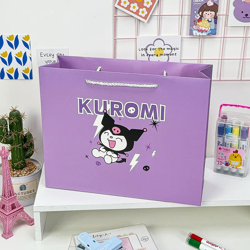 Sacchetti regalo portatili Kuromi Borsa per la spesa ecologica riutilizzabile Borse portatili per feste Sacchetti regalo per le vacanze Borsa per imballaggio regalo grande