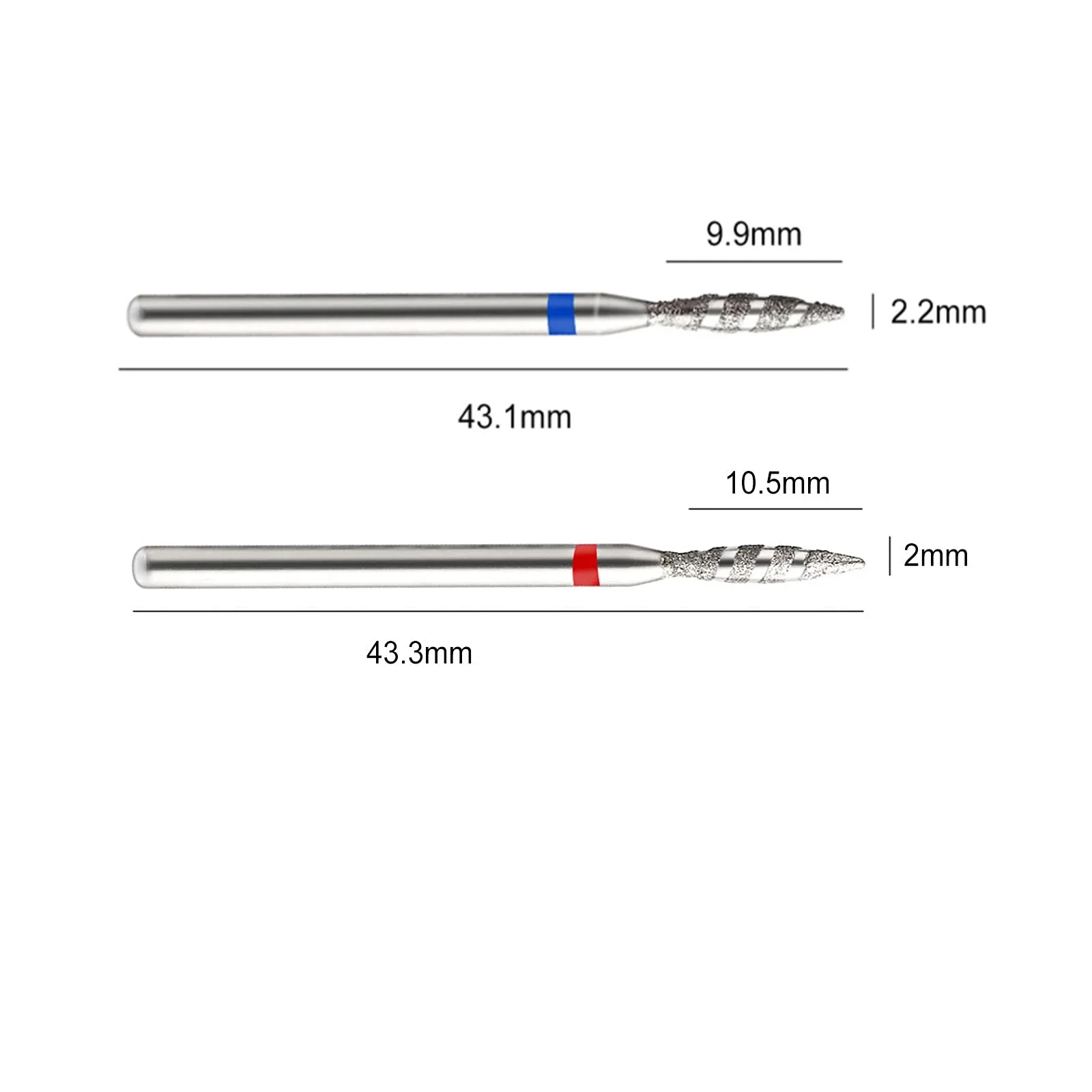 Conjunto de broca de cutícula de chama de 2 peças para manicure russa, broca de segurança para unhas, broca removedora de cutícula elétrica