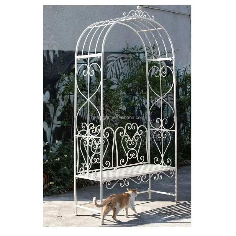 Antique Wrought Iron Outdoor Garden Metal Arch with Customized Powder Coated Frame Wholesale Pergola Gazebo & Pavilion