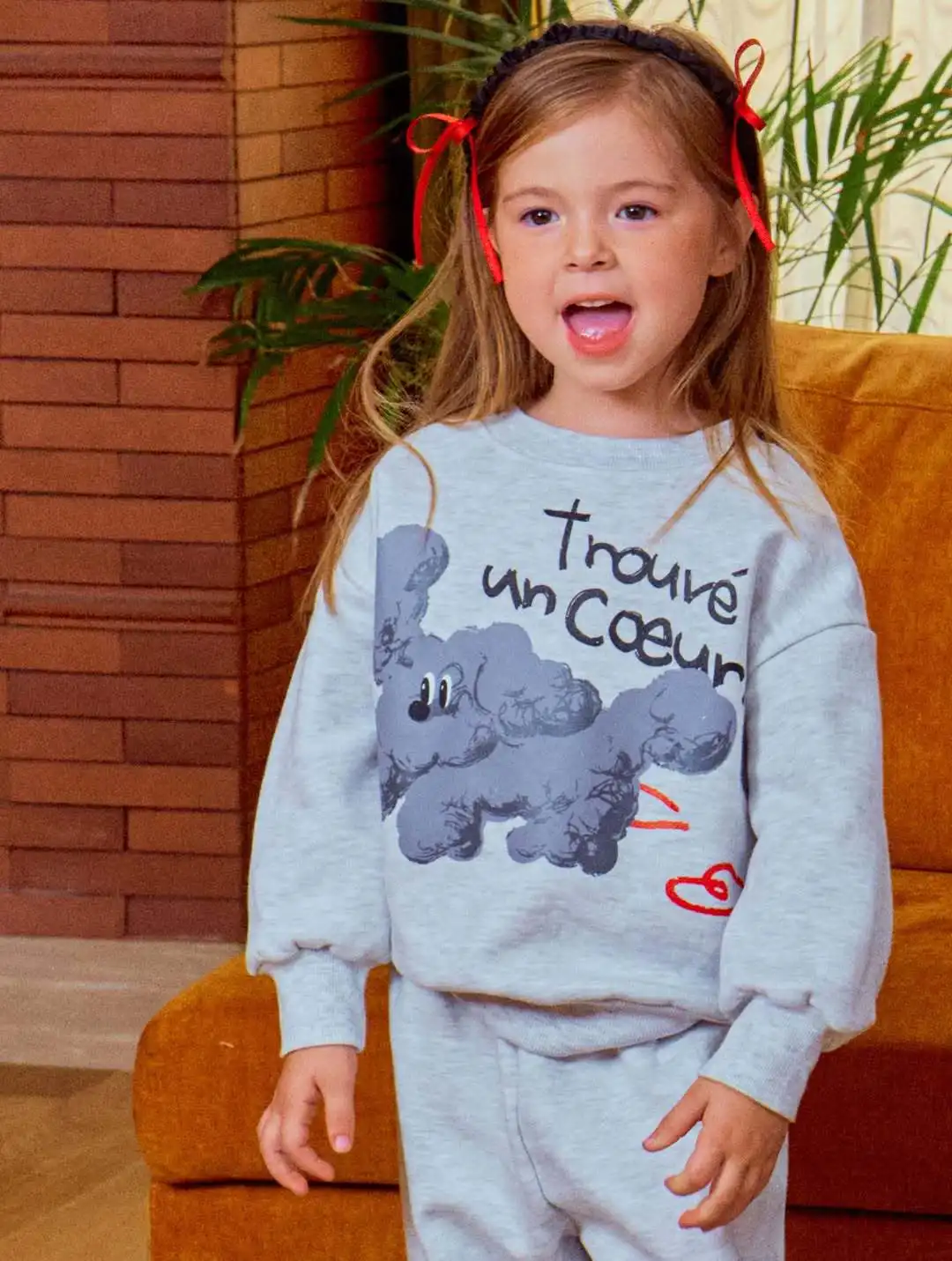 طقم سويت شيرت للأطفال 2025 خريف/شتاء وصل حديثًا سروال كاجوال من القطن الخالص مبطن بالصوف دافئ للأولاد والبنات