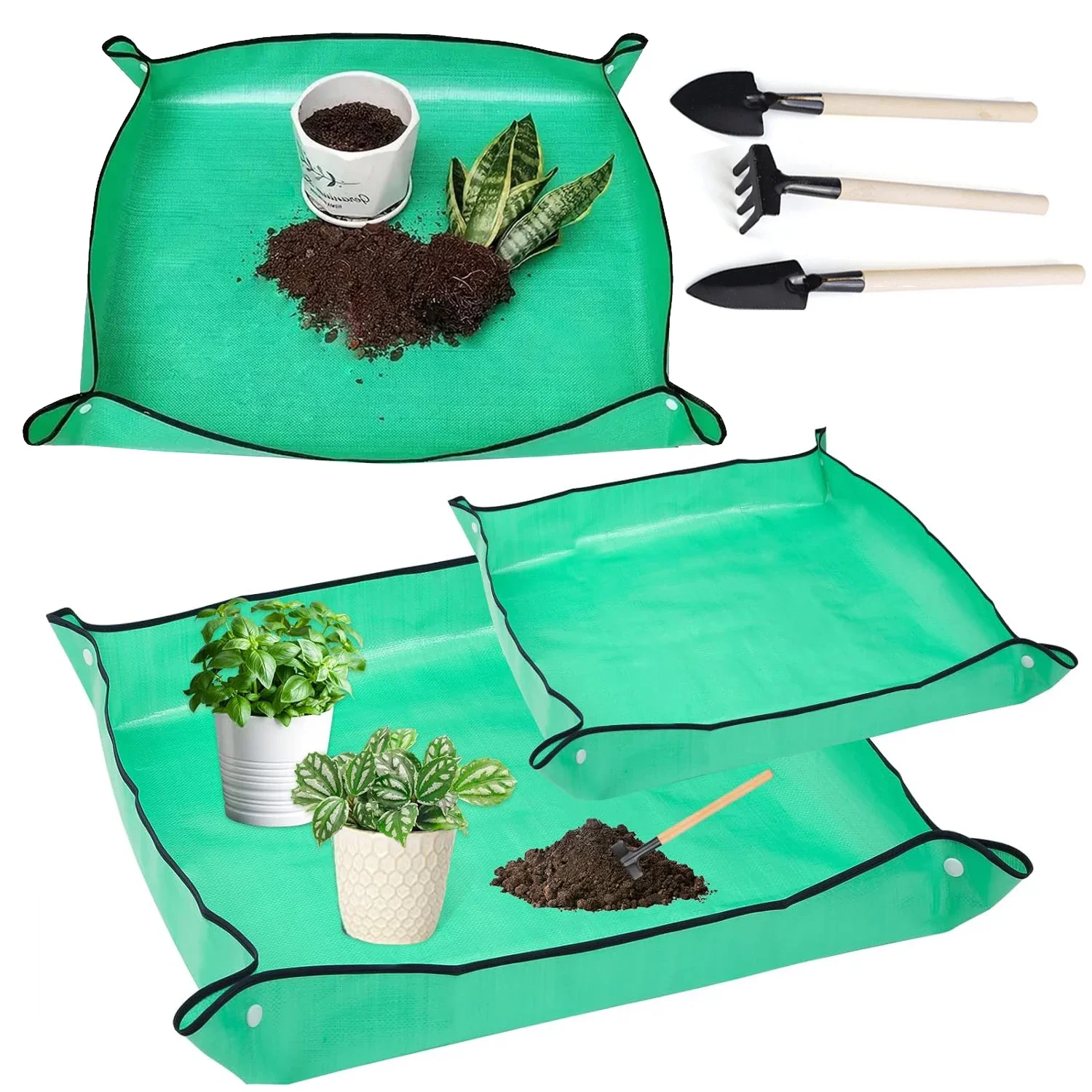 1 قطعة حصيرة زرع 50 سنتيمتر-100 سنتيمتر البستنة بوتينج الوسادة طوي حديقة النبات اناء للزهور زرع الحصير مقاوم للماء #3