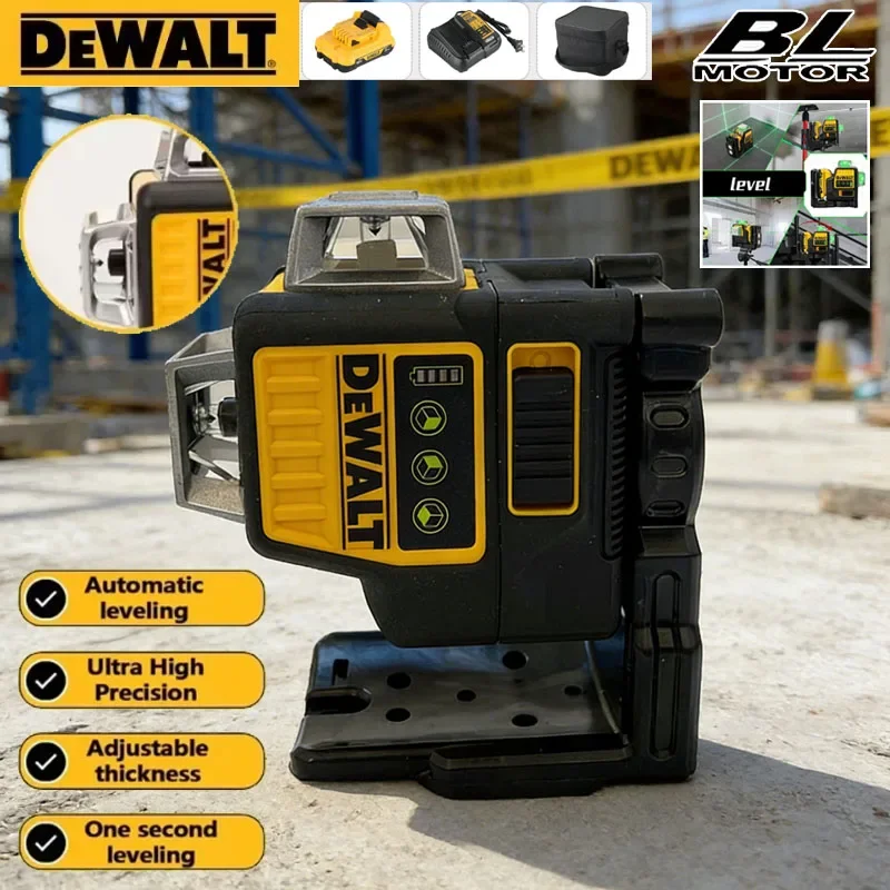 

Dewalt DW089LG 12V Lithium Battery 3 Sides*360 Degree Vertical Horizontal Green Light Level Meter Outdoor Solo Leveling