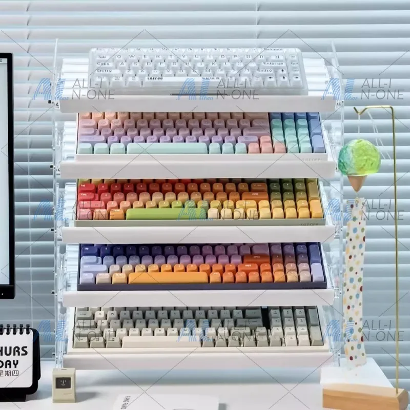 Keyboard Storage Rack Customized Acrylic Multi Layer Storage and Collection Rack Desktop Shelf Mechanical Keyboard Display Stand