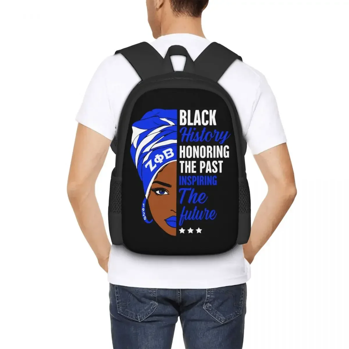 Zeta Phi Beta ZPB Sorority Travel Laptop Backpack, Business College School Computer Bag Gift for Men & Women