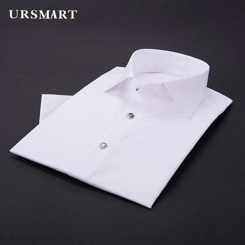 

2024 new Short sleeved shirt square collar men's slim-fit work business banquet men's summer shirt