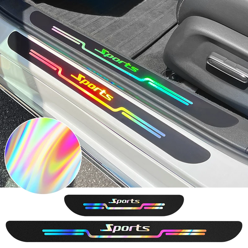 

4PCS Car Stickers Anti Scratch Door Sill Protector Strip Car Threshold Protection Bumper Film Sticker Car Exterior Accessories