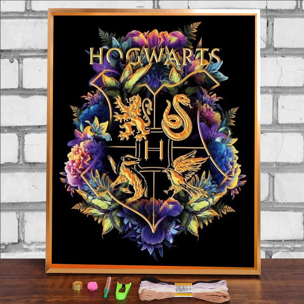 Zwierząt lew orzeł wąż drukowany wilk płótno 11CT Cross-Stitch DIY zestaw do haftowania nici DMC malowanie rękodzieła liczone