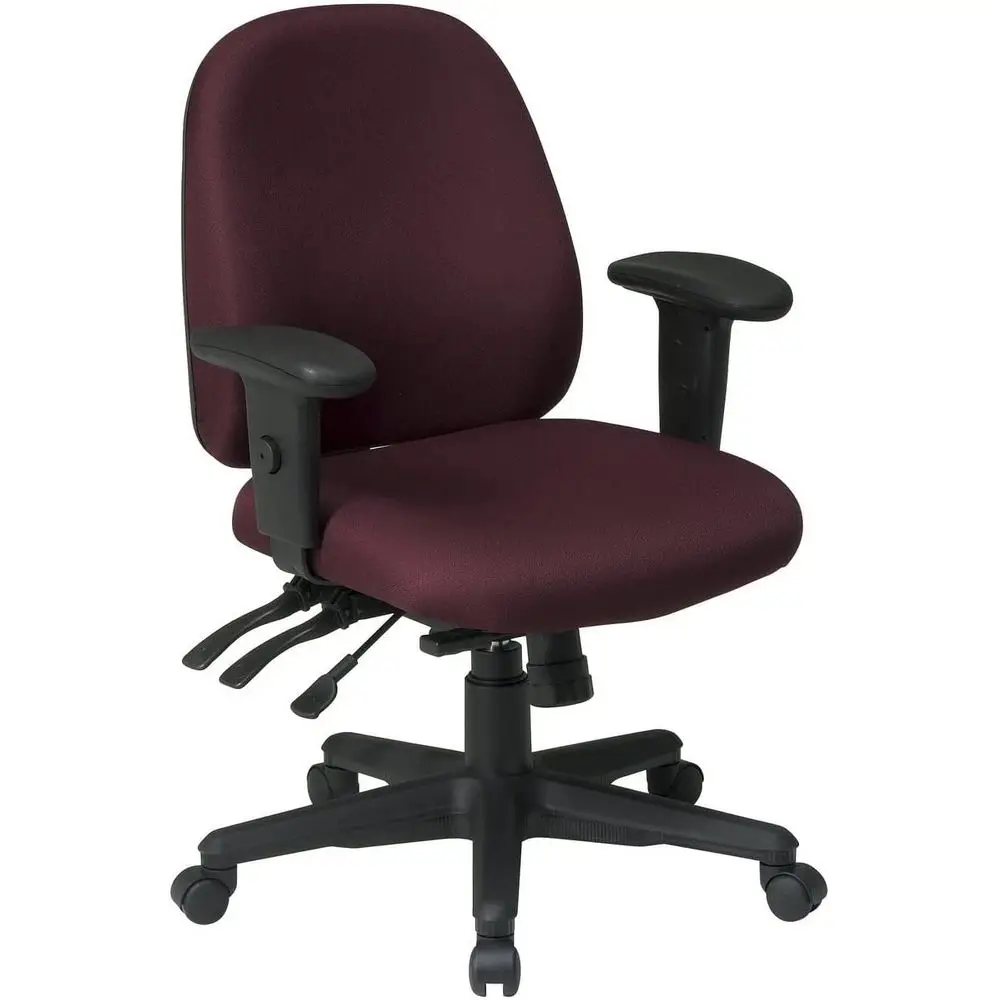 Ergonomic Back Office Desk Chair with Adjustable Height and Padded Armrests in Iconic Fabric