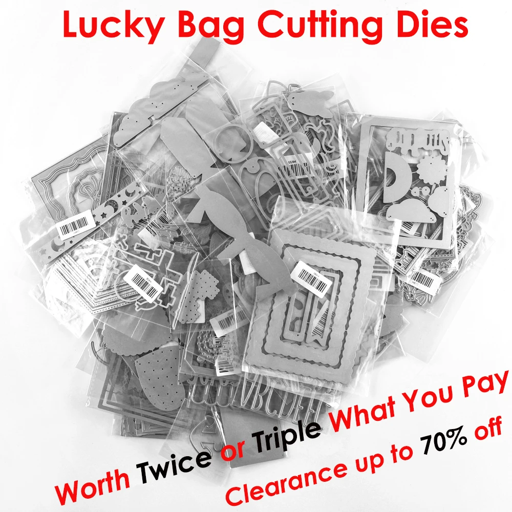 10-50pcs Lucky Bag Metal Cutting Dies Clearance Random Die Cuts  for DIY Scrapbook Cards Worth Twice or Triple What You Pay