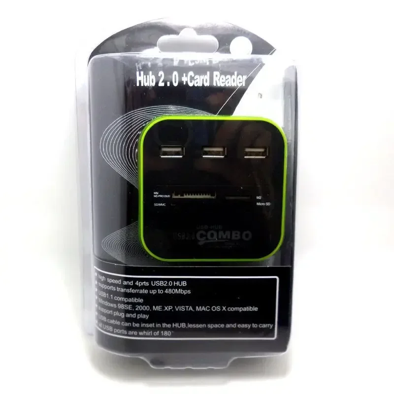 

Мини-все в одном 3-портовый высокоскоростной концентратор USB 2.0 с устройством чтения карт USB-комбинированный разветвитель-адаптер для ПК, портативного компьютера