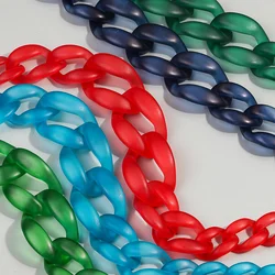 New Matte Colorful Acrylic Big Chunky Choker Necklace for Women Resin Thick Chain Link Collar Pendant Necklaces Fashion Jewelry
