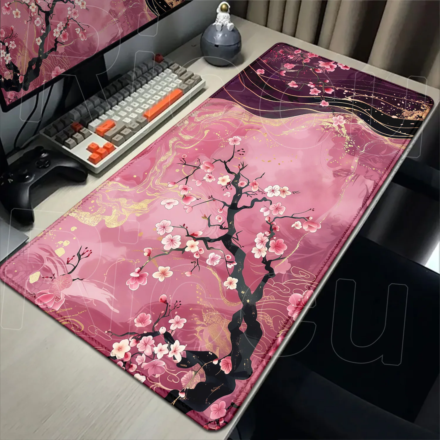 

HD Printing Sakura Mouse Pad Gamer Cherry Blossom Mousepad XXL Mouse Mat Large Keyboard Mat PC Accessories Desk Pads Computer