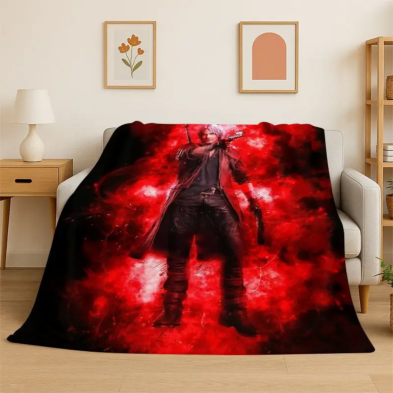 Game D-Devil May Cry DMC Gamer Flannel Blanket Soft Warm Throw Blanket for Bedroom Living Room Bed Travel Camping Picnic Gift