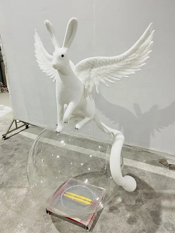 Venda quente escultura animal de fibra de vidro exclusiva personalizada para sala de estar interna desktop/shopping ao ar livre/decoração do parque de diversões