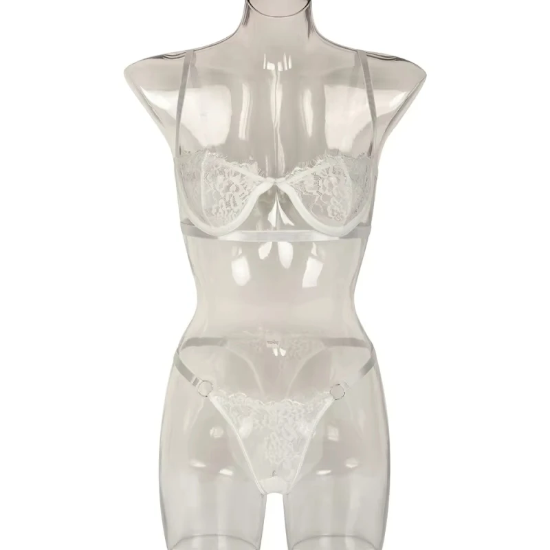 Bikini lace sexy see-through underwire push-up bra multi-color two-piece swimsuit