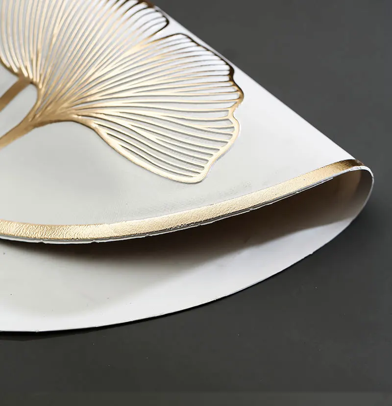 6/4pcs Ginkgo Leaf Round Placemats Nordic Home Scald Proof Meal Pad Instagram Style PVC Hollow Dining Table Decor Mats Coasters