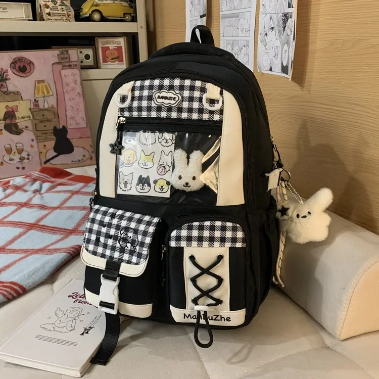 Cute Large Capacity Backpack 2026 New Style School Bag for High School Students Female Version Reduced Burden Study Bag