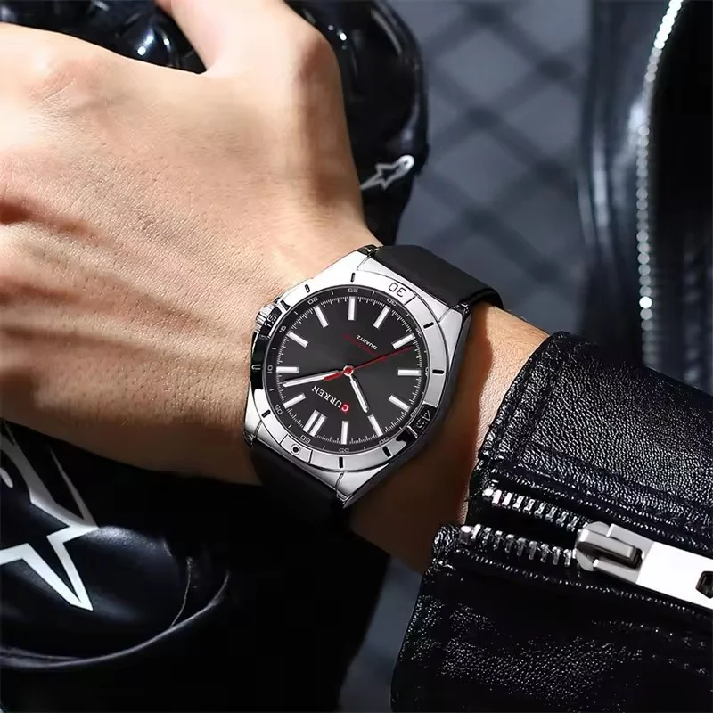 CURREN 8449 Original Novo Relógio de Quartzo Masculino da Moda À Prova D 'Água Luz Noturna Lazer Relógio de Luxo Masculino часы муж...........е.05.