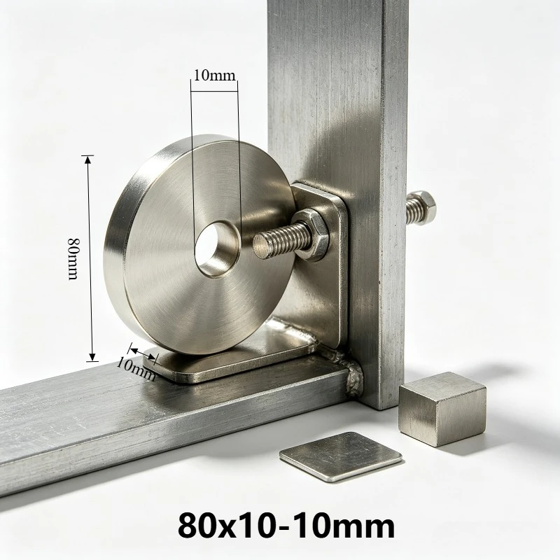 80x10-10mm Round Countersunk Neodymium Magnet 80*10-10 mm Big Powerful Rare Earth NdFeB Permanent Magnet for DIY Industrial Use