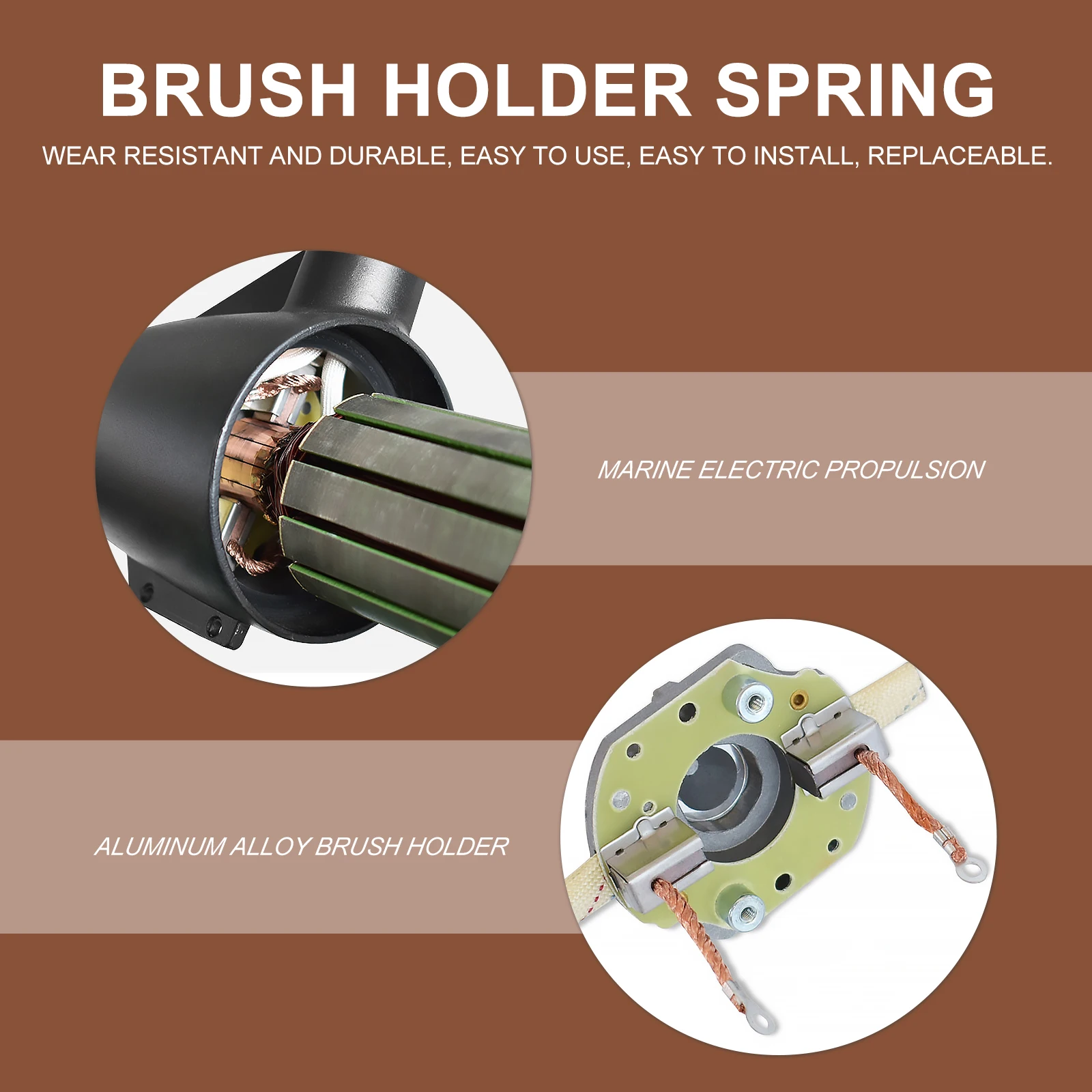 

2 Pcs Carbon Brush 50 60 68 88lbs Boat Motor Accessories Durable Practical Kayak Trolling Ship Parts