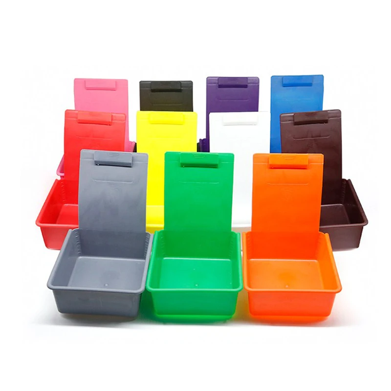 Dental Lab Storage Box Colourful PP Plastic Work Tray Pans Durable Case With Clip Holder Dentistry Tool Material