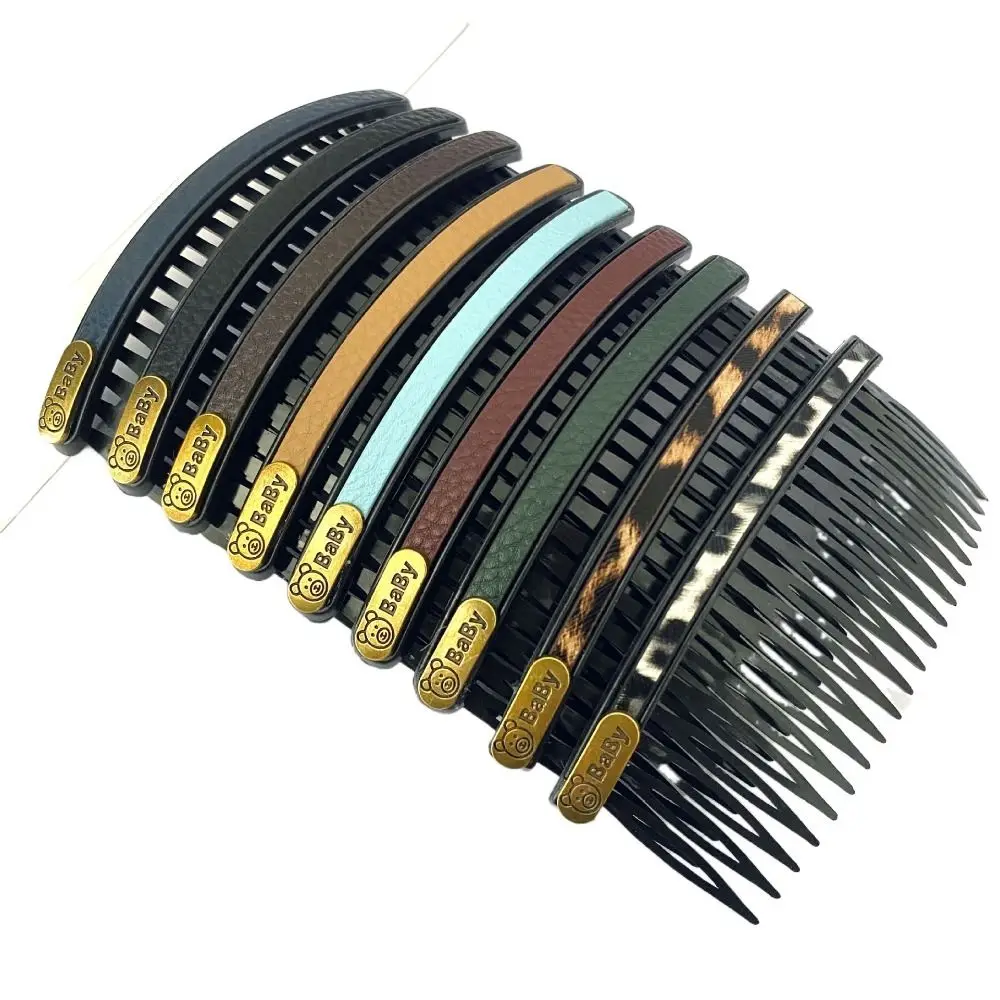 Korean Fashion Leather Hair Comb Bangs Broken Hair Finishing Tool Back Head Fixed Hair Clip Inserted Comb Hair Hoop