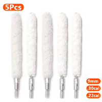 Gun Cleaning Mop Set for .22/.223/.30/.308/.357/.38 Cal 9mm Rifle Pistol Cleaner Mop Brush Swab Gun Cleaning Kit Thread 8-32