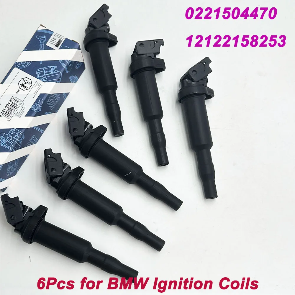 

High Quality 6Pcs 0221504470 Ignition Coil For B-MW 325I 328I 330Ci 335I 525I X3 X5 M5 M6 Z4 12137594937 12137562744 12137571643